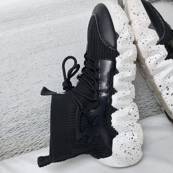 PONY PP1 Moon Men's Black High Top Athletic Shoes Chunky Sole Sock Sneakers Sz 8 - Picture 7 of 12